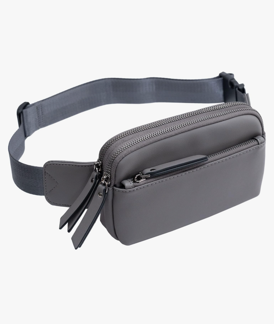 Fanny Pack for Women Men Fashion Small Waist Bag Belt Bag with Adjustable Strap for Travel Hiking Running (Grey)