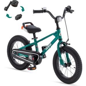 RoyalBaby EZ Toddlers Kids Bike, 14 Inch Wheel Bicycle with Quick Release Crank for Beginners Boys Girls Ages 3-5 Years, Easy Learn Biking, Green 