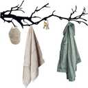 Coat Hook, Clothes Wall Hook, Iron Metal Branch Wall Coat Hook with 8 Hooks, Keys Bags Hook, Heavy Duty Over The Door Towel Rack, Home Decor Cloak Hooks