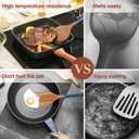 Wooden Spoons For Cooking, 6 PCS Natural Acacia Wooden Cooking Utensils, Non-Stick Wood Kitchen Utensil Set for Kitchen Essentials, Smooth Grip Wood Cooking Spoons with Hanging Hole, Blue