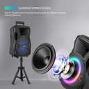 Elimavi Portable Dual 8-Inch PA System DJ Speaker with Stands, Wireless Karaoke Sound System for Indoor Outdoor Events, TWS/AUX/USB Black