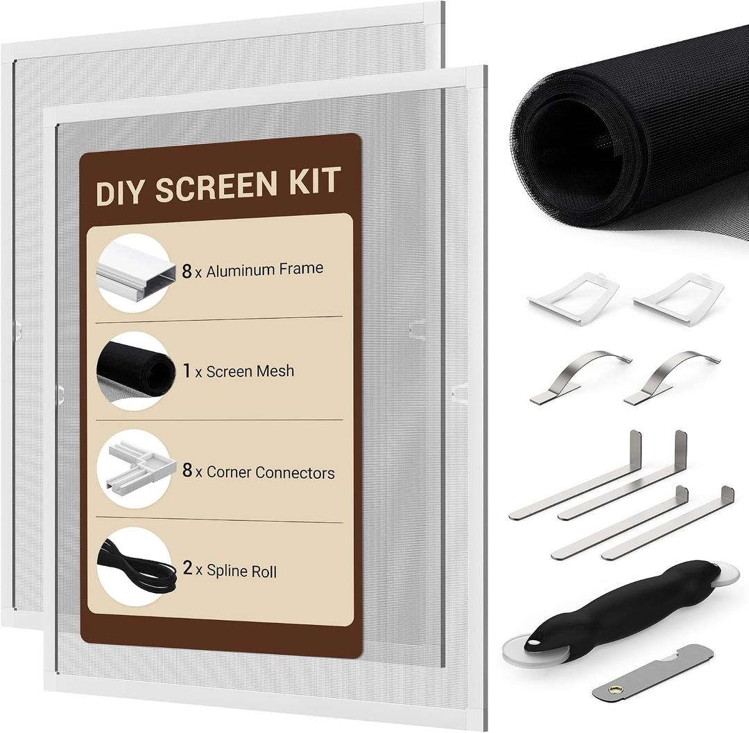 Window Screen Frame Kit, Makes 2 Screens, Up to 46 x 46 in