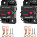 Car Circuit Breaker, 2PCS DC 12V-48V 100A Waterproof Vehicle Stereo Audio Electronic Battery Solar System Inline with Manual Reset Switch, Auto Accessories for Trolling ATV RV