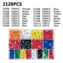 PONFY 2120PCS Wire Ferrules Terminals Kit, Ferrule Crimping Kit Assortment Ferrule Wire Crimp Pin Terminal Connector Wire Ends Terminals AWG 22-10