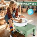 Huanyu Pottery Wheel Machine 25 cm/10" with Foot Pedal, Electric Ceramic Forming Machine with Detachable Basin DIY Art Clay Potter's Wheel for Beginners Adults At Home Pottery