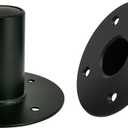 Speaker Stand Top Hat,110x80mm / 4.33"3.15" Metal Speaker Cabinet Pole Mount Adapter, Black Color - 2 Pack