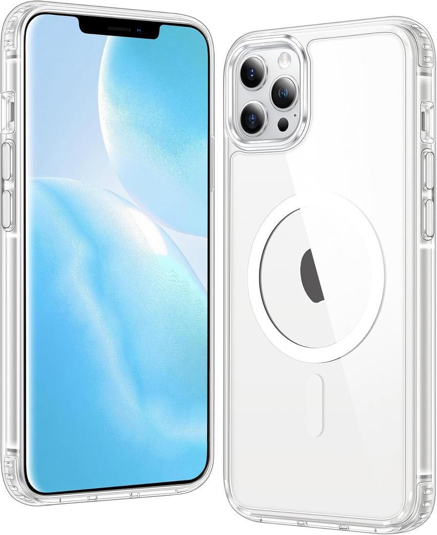 FNTCASE for iPhone 11 Pro Case: Clear Magnetic Phone Cases Compatible with Magsafe Slim Anti Yellowing Military Grade Drop Protection Rugged Protective Transparent Cell Phone Cover (A-Clear)