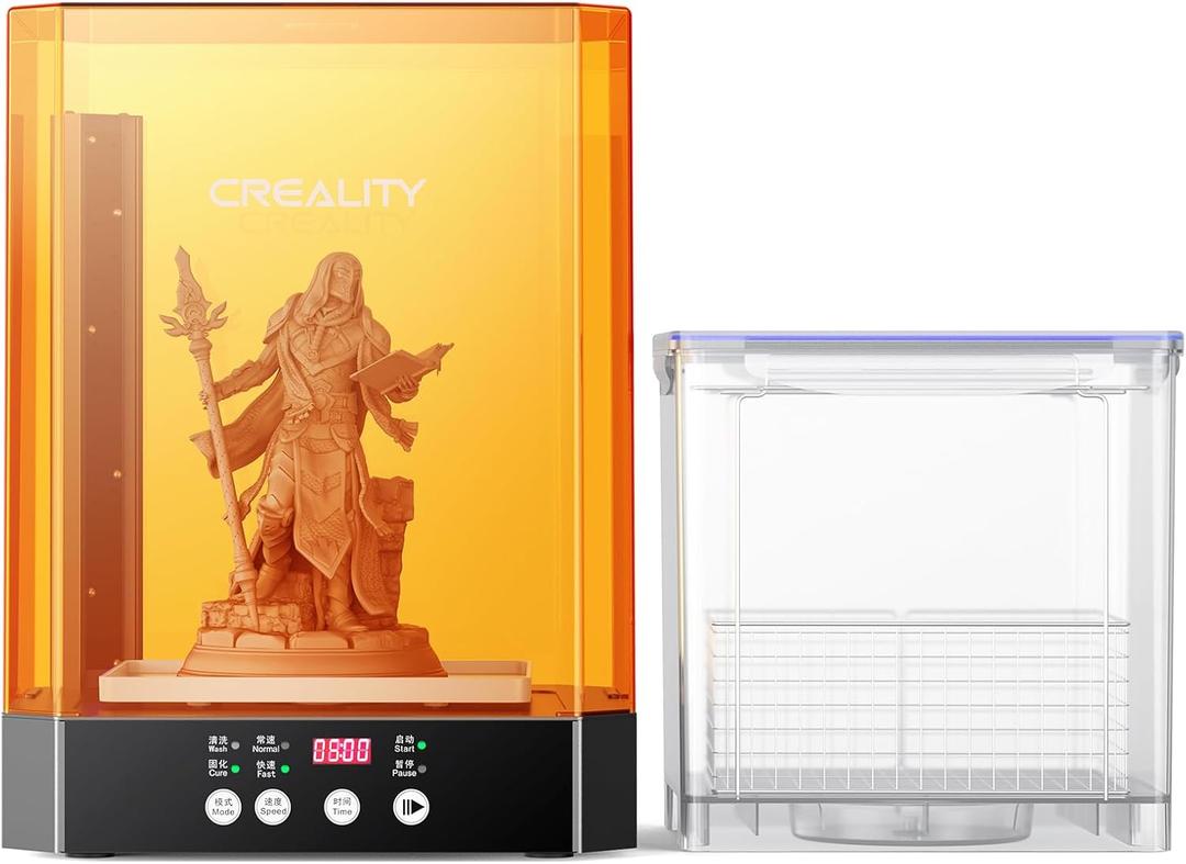 Creality Wash and Cure Station UW-03 2 in 1 Machine Resin 3D Printer Upgraded 405nm UV Curing Rotary Box Bucket for LCD/DLP/SLA Size 8.26x6.29x7.87in