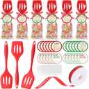 Reallnaive 24 Pack Silicone Spatula 13.4 Inch Rubber Turner Heat Resistant Silicone Slotted Spatula Kitchen Serving Cooking Utensils Gifts Bulk for Women Men