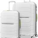 Samsonite Freeform 2-Piece Luggage Set - Carry-On & Large Checked Luggage with Dual Spinner Wheels - Durable Polypropylene Hardshell - TSA Lock, Airline-Approved - Expandable Hard Shell - White/Grey