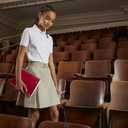 French Toast Girls Pull-on Kick Pleat Scooter School Uniform Skirt (Beige, S)