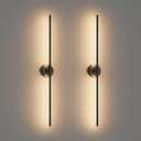 Modern Wall Sconces Set of Two 3000K 40In Hardwired Black Bathroom Sconce Vanity Light Bar 360 Rotate Warm Light for Bedroom Bathroom