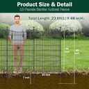 10 Panels No Dig Dog Fence Outdoor for Yard, 48 in(H) X 23.6 ft(L) Decorative Tall Garden Fence Animal Barrier, Rustproof Metal Wire Garden Edging and Borders, Temporary Fencing Stakes