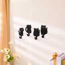 4 Pcs Cute Cat Metal Hooks Wall Mount Iron Black Decorative Wall Mounted Coat Hooks Cute Animal Key Hanger Decor Cat Lover Gifts for Clohes, Towels, Hats