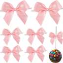 AIMUDI Baby Pink Satin Bows 2" Satin Bow for Gift Wrapping Small Bows with Twist Ties Premade Ribbon Bow for Crafts Cake Pop Treat Bags Wedding Bridal Shower Birthday Party Easter Decoration, 50 PCs