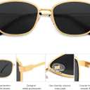 SOJOS Retro Rectangle Polarized Sunglasses Women Men Vintage 90s Style Rectangular Frame Womens Mens Sun Glasses SJ1225 (Gold/Grey)