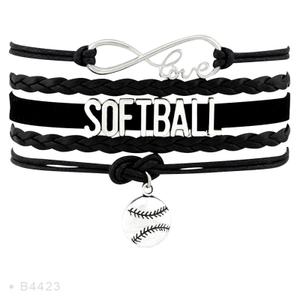 Infinity Charm Bracelet - Adjustable Softball Jewelry for Players, Teams and Coaches Gifts