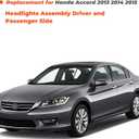 labwork Headlight Assembly Replacement for Honda Accord 2013 2014 2015 DRL Headlights Set Driver Passenger Side
