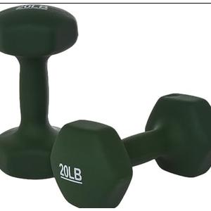 Amazon Basics Neoprene Dumbbell Hand Weights for Exercise and Muscle Toning, 20lbs each piece,