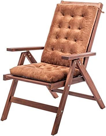 MOIRIG Rocking Chair Cushion, Non Slip Durable Tufted Pads, Fade Shield Set of Seat and Back Cushions with Ties for Indoor Outdoor Rocker (Coffee, Flannel 1)