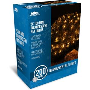 Joiedomi 2-Pack Christmas Net Lights,100 Warm White Net Lights for Indoor & Outdoor Christmas Decorations, Events, Eve Night Decor, Tree, Bushes