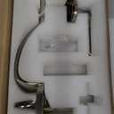 Exterior Door Handle with Classic Reversible Lever - Silver Finish for Right or Left Handed Doors - No Lock - Satin Nickel