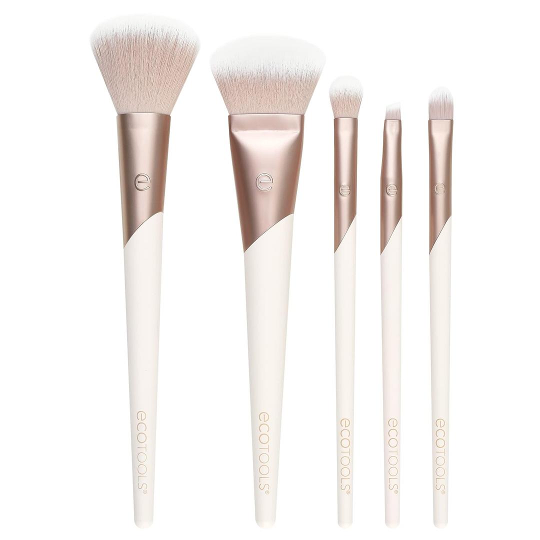 EcoTools Luxe Natural Elegance Professional Face Makeup & Foundation Brush Set, Premium Brush Kit For Face, Cheek, & Eye Makeup, Synthetic Makeup Brushes, Vegan & Cruelty-Free, 5 Piece Set EcoTools Luxe Natural Elegance Professional Face Makeup & Foundation Brush Set, Premium Brush Kit For Face, Cheek, & Eye Makeup, Synthetic Makeup Brushes, Vegan & Cruelty-Free, 5 Piece Set