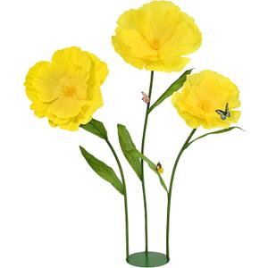 5.8 Ft Giant Artificial Flowers,Large Paper Flower,Huge Poppy Flowers Decoration for Wedding,Hotel,Office,Window Display and Home Farmhouse Decor(Yellow)