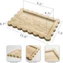 Natural 100% Marble Vanity Tray Luxury Scalloped Marble Storage Rectangle Italian Travertine Tray for Home Decor Stone Tray for Bathroom/Kitchen/Candle Key (Rectangle-11.8 * 7.4-Beige Travertine)