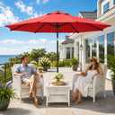 Sannwsg Outdoor Patio Umbrella,Table Umbrella with Push Button Tilt and Crank,Market Umbrella with 8 Sturdy Ribs,Yard Umbrella 10FT