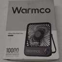 Warmco 10000mAh Portable Travel Fan 7-inch, [10-24H Runtime] Ultra-thin Digital Display Mini Desk Battery Operated Fan for Bedroom, Camping, Cruise Essentials 2025 (Black)
