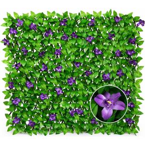 DOEWORKS Expandable Fence Privacy Screen for Balcony Patio Outdoor, 1PC Faux Ivy Fencing Panel for Backdrop Garden Backyard Home Decorations (16*45 Inch * 1 PC)