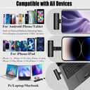 2 Pcs 3 in 1 Wireless Lavalier Microphones for iPhone iPad USB C Android Laptop with Charging Case, Clip on Lapel Mic Plug-Play Cordless Mini Mic for Video Recording Vlogging, YouTube, Interview