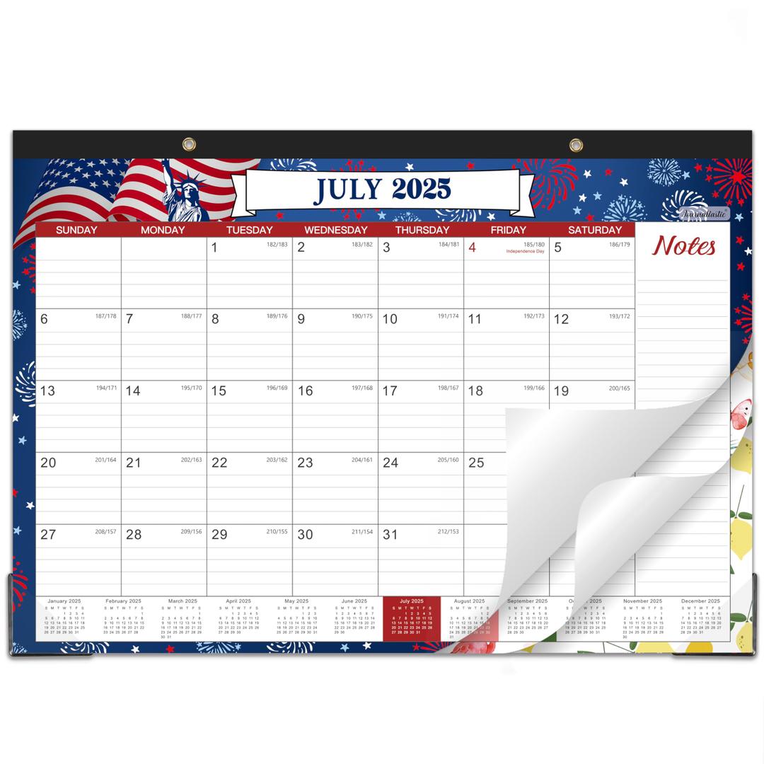 Desk Calendar 2025–2026 (11x17") – 18-Month Monthly Planner from July 2025 to December 2026 with Tear-Off Pages, Corner Protectors, Thick Paper & Notes Section – for Home, Office, School Pack of 3
