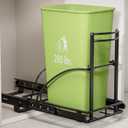 Under Sink Trash Can Pull Out, Reinforced Heavy Duty Steel Frame Slider, No Can/Fits 7-13 Gal 50Qt Garbage Bin/Quiet Close Slides, Pull Out Trash Can Under Counter for Minimum Cabinet 13"Wx19"Dx17"H
