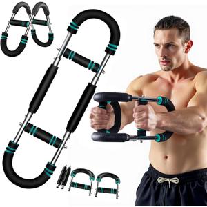 2025 Pro Saker Twister Arm Trainer, Adjustable Power Twister Bar, Chest Shoulder Arm Workout Equipment, Portable Detachable Upper Body Fitness Machine for Home & Gym, Blue 40-100lbs