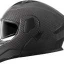 SPARK DOT Approved Modular Flip-Up Dual Visor Motorcycle Full Face Helmet for Adults Men & Women (Carbon Fiber, X-Large)