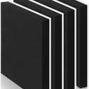 4 Pcs 1" Thick Foam Padding Sheet with Adhesive Backing Closed Cell 12 Inch x 12 Inch Self Stick Neoprene Insulation Foam Sheet Black for Furniture Cars Speakers