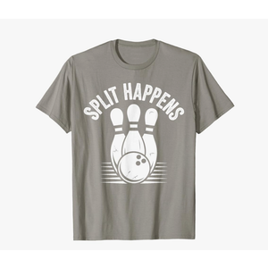 Split Happens Funny Bowling T-Shirt, XL