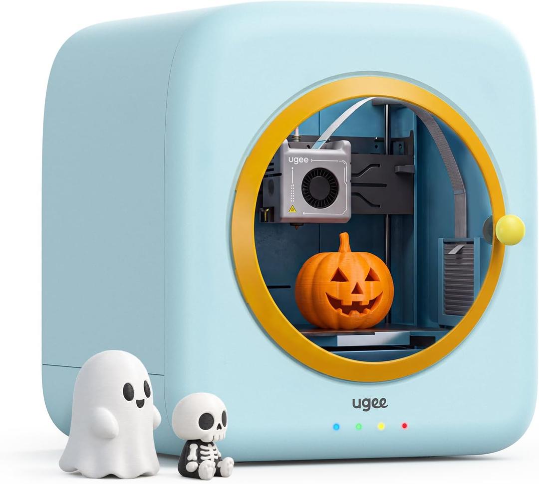 ugee Funbox 3D Printer – Safe Home Air Filter, AI Voice/Photo Modeling, One-Tap App Print, Anti-Scald, Fun Educational Maker for Families