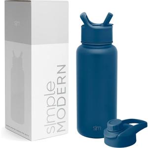 Simple Modern Water Bottle with Straw and Chug Lid Vacuum Insulated Stainless Steel Metal Thermos Bottles | Reusable Leak Proof BPA-Free Flask for Sports | Summit Collection | 32oz, Slumberland