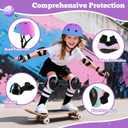 Kids Bike Helmet Set Adjustable for Children, Boys, Girls and Teenagers Aged 3-14 Years Includes Elbow, Knee, Wrist Guards Children's Helmet Protection Set for Bikes SkateboardsRollerskates, Medium: 20.47"-22.83" / 8-14 year