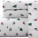 Nautica - Flannel Sheets Twin Size, Anti-Pilling & Wrinkle Resistant Cotton, Touchably Soft for All-Season Comfort - Bed Sheets with Matching Pillowcase & Fitted Sheet (Holiday Sails)