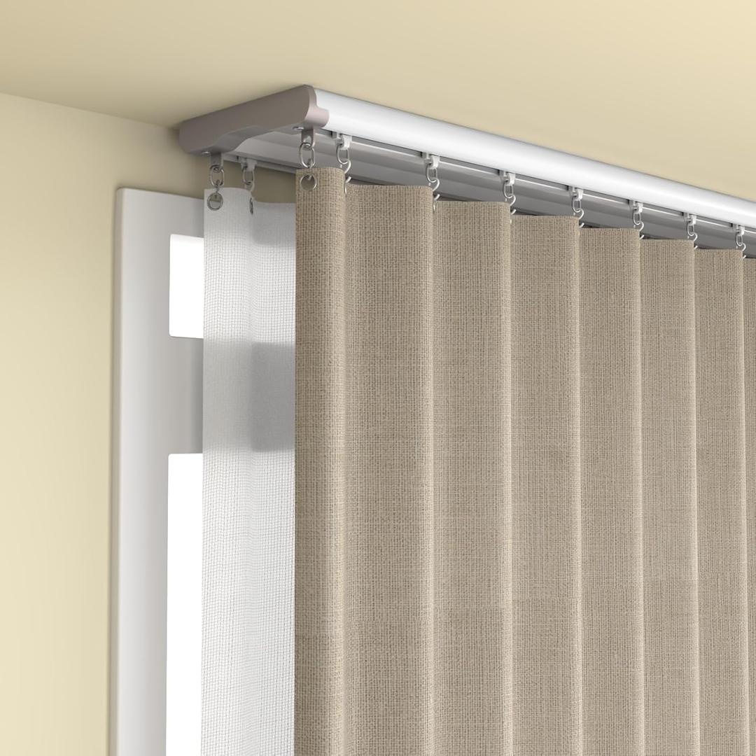 Silent Double Curtain Track Ceiling Mount 6'/8'/10'/12'/15', Wide 4" White Aluminum track Curtains Rail, Bedroom/Window/Hotel Drop Ceiling Curtains Tracks (without curtains & hooks) (Double, 8ft)