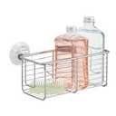 Suction Cup Deep Shower Caddy Bath Wall Shelf for Large Shampoo Shower Gel Holder Bathroom Storage - Rustproof Stainless Steel