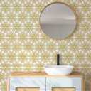 CiCiwind 17.3393.7 Peel and Stick Wallpaper White and Gold Geometric Wall Paper Modern Striped Contact Paper Removable Self Adhesive Wallpaper for Bedroom Bathroom Walls Covering