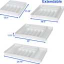 Simple Houseware Expandable & Adjustable Cutlery Drawer Organizer - Large Utensil and Flatware Tray for Kitchen Drawers, White
