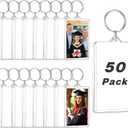 Yaomiao Acrylic Photo Frame Keychain Holder Photo Picture Insert Blank Keyring for DIY Craft