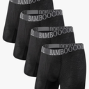 BAMBOO COOL Men's 360° Breathable Mesh Underwear Moisture-Wicking Boxer Briefs Cooling Performance, Multipack, Black, Size XXXL
