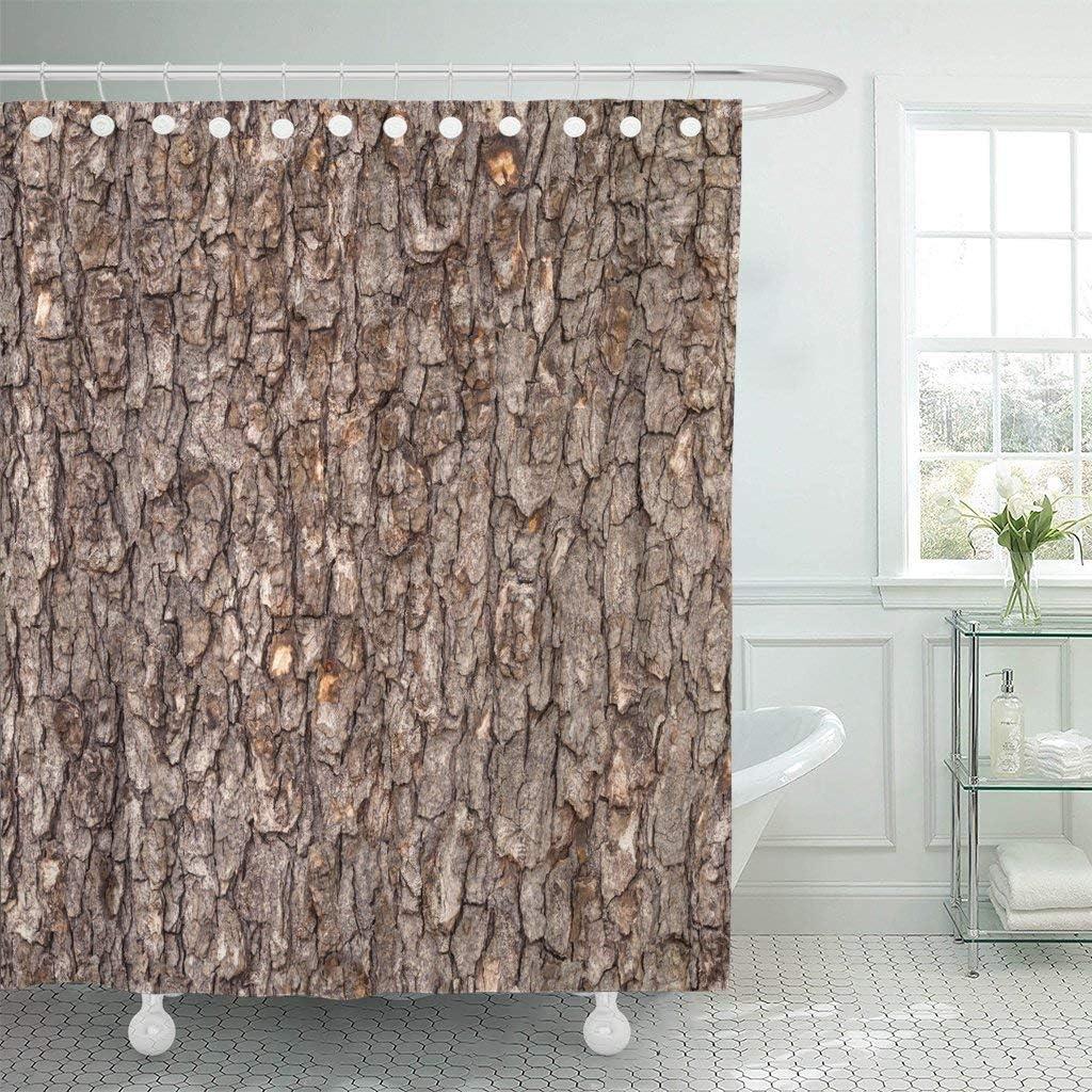 GOOESING Waterproof Shower Curtain Curtains Beige Pine Tree Bark Brown Tileable of The Old Trunk Wood Weathered Abstract Aging Decorative Bathroom (66"W x 72"L (Pack of 1))